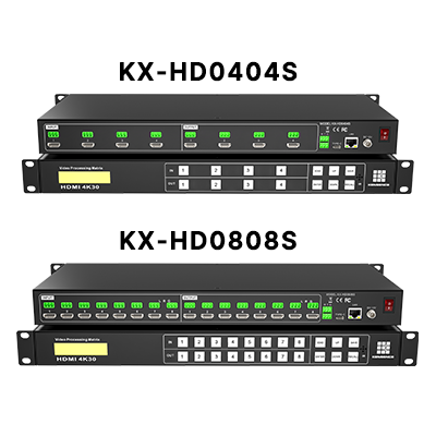 KX-HD0404/0808S 4K30 Seamless 4X4 8X8 HDMI Matrix Switch with RS232 TCP/IP EDID Control